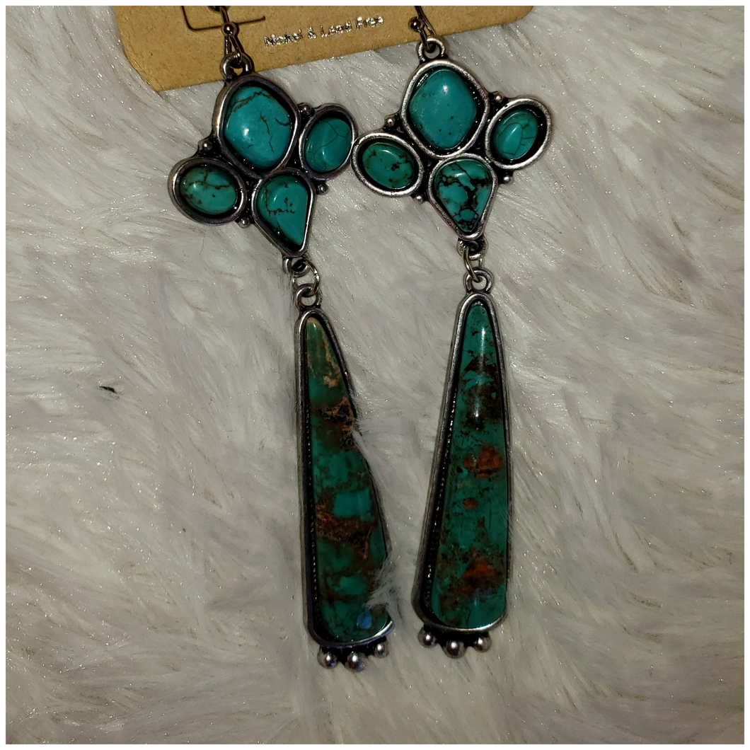 Tear drop Turquoise Earrings - Borderline Hippie Boutique