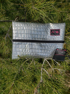 Platinum Gator Makeup Junkie Bag - Borderline Hippie Boutique