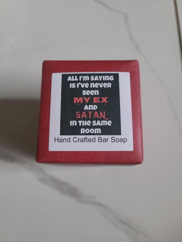 Funny Soap - My EX & Satan. Hand Crafted Goats Milk soap