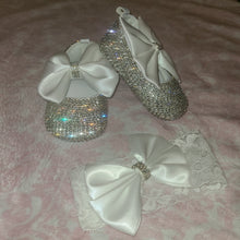 Handmade Crystal Baby Shoes/Matching Headband