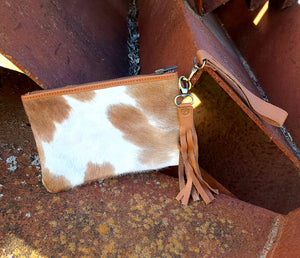Tan/White Cowhide Wristlette
