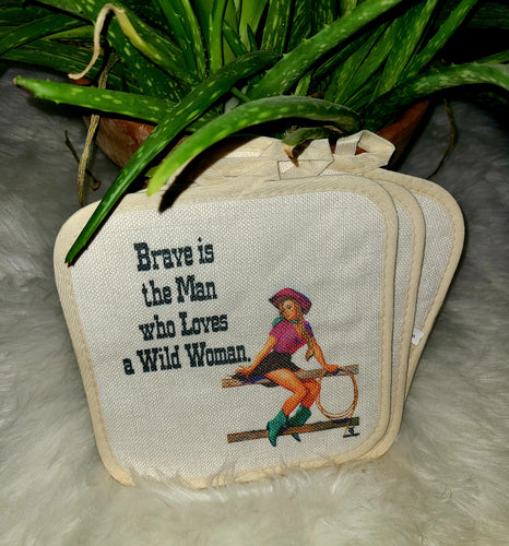 Wild Woman pot holder