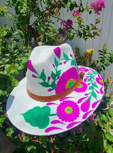 Acapulco Floral Hand Painted Artesian Fedora