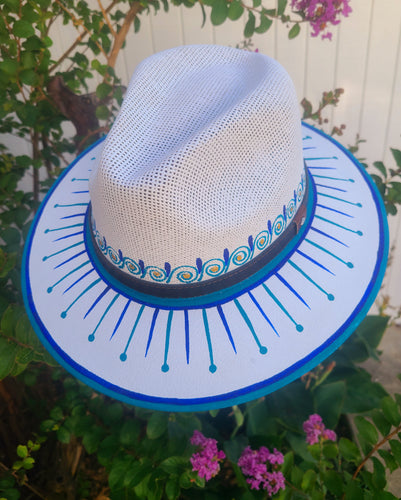 Azul Shores Hand Painted Artesian Fedora