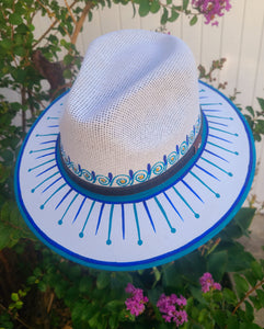 Azul Shores Hand Painted Artesian Fedora