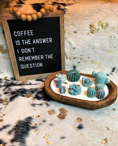Mini Succulent Dough Bowl Candle/ Scent: LEATHER