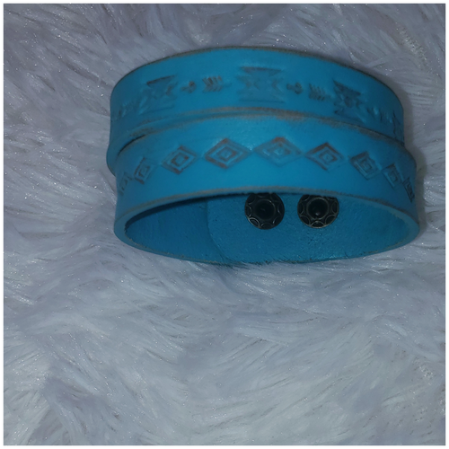 Turquoise Leather Cuff - Borderline Hippie Boutique