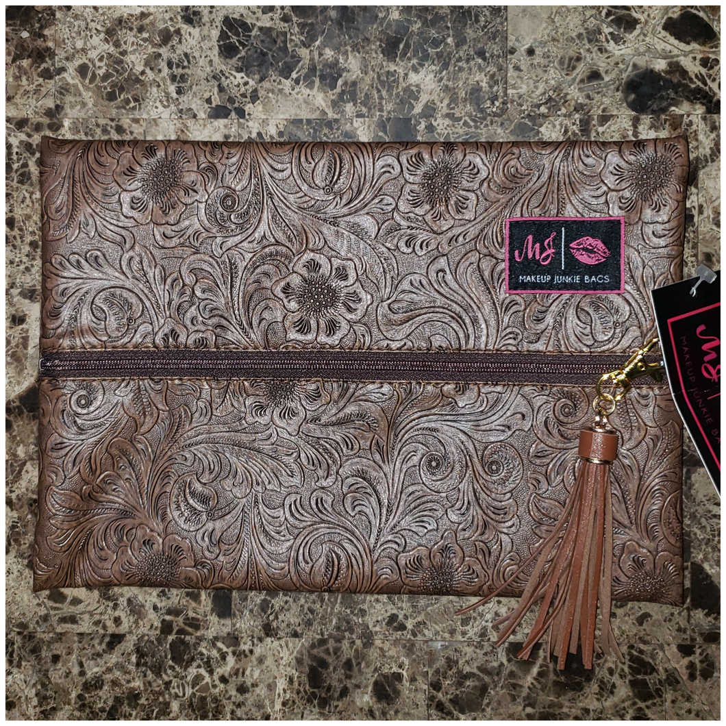 MEDIUM 8X11.5 BROWN TOOLED LEATHER! - Borderline Hippie Boutique