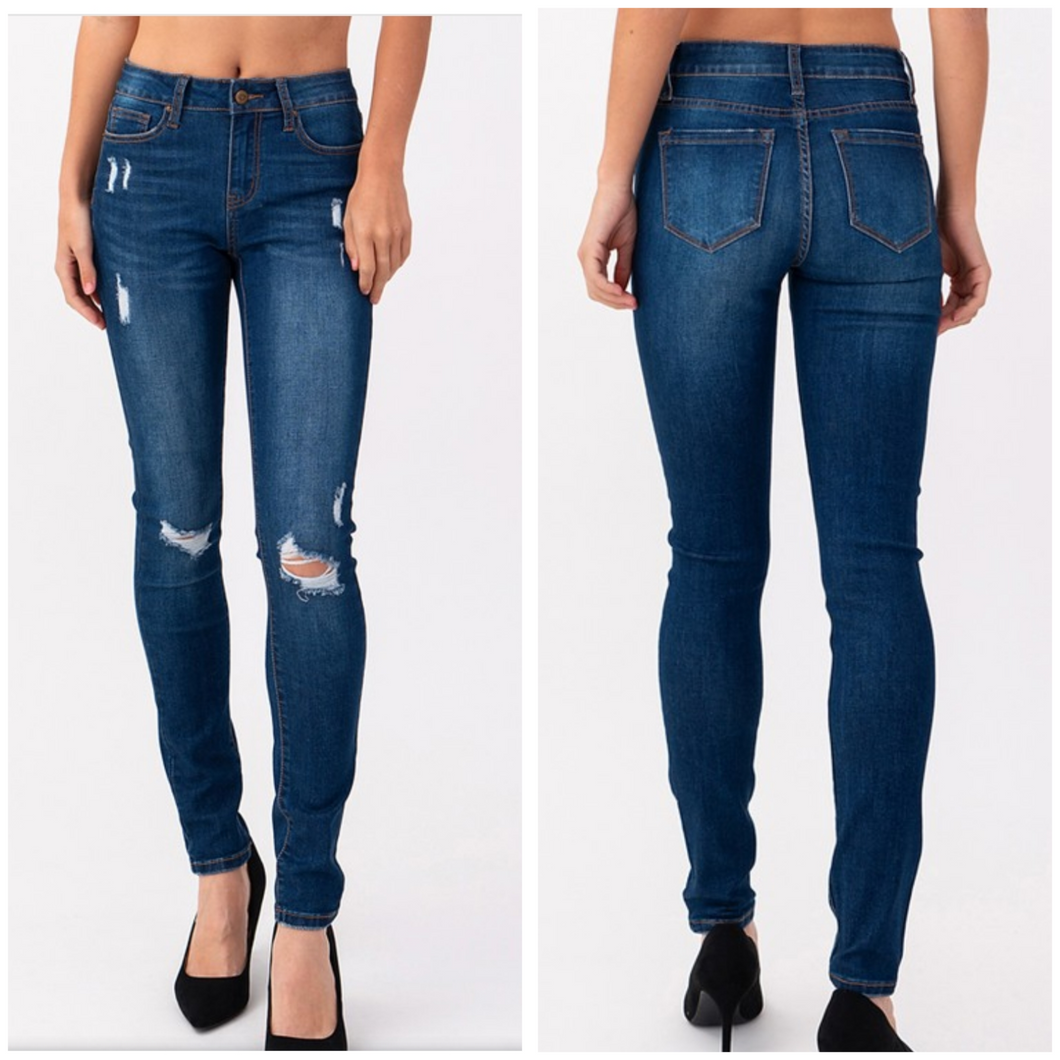 Slightly distressed Skinnies! - Borderline Hippie Boutique