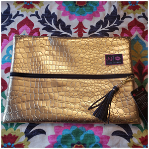 Gold Gator Makeup Junkie Bag - Borderline Hippie Boutique