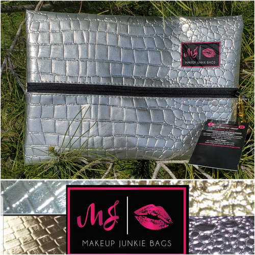 Platinum Gator Makeup Junkie Bag - Borderline Hippie Boutique