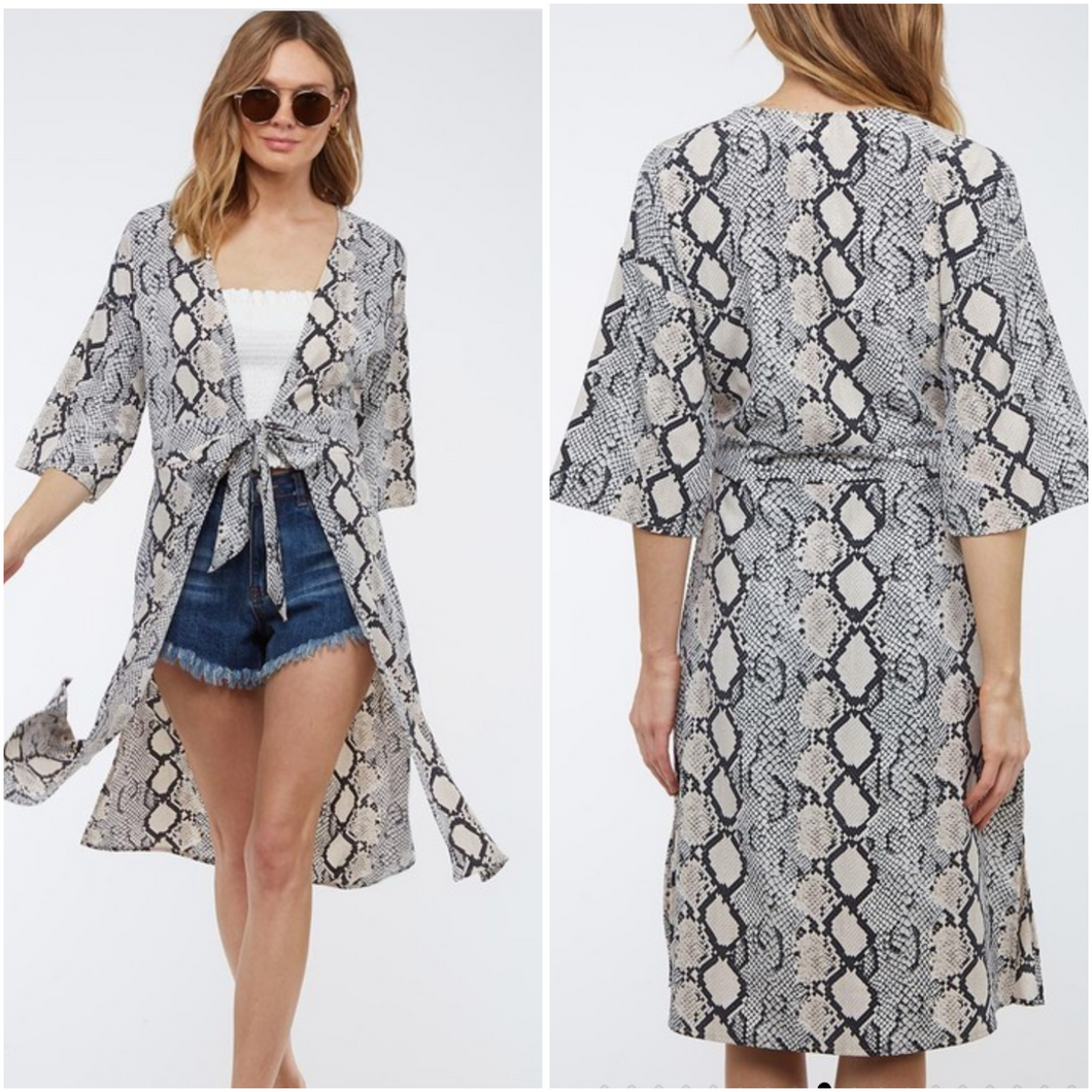 Snake skin kimono/cardigan - Borderline Hippie Boutique