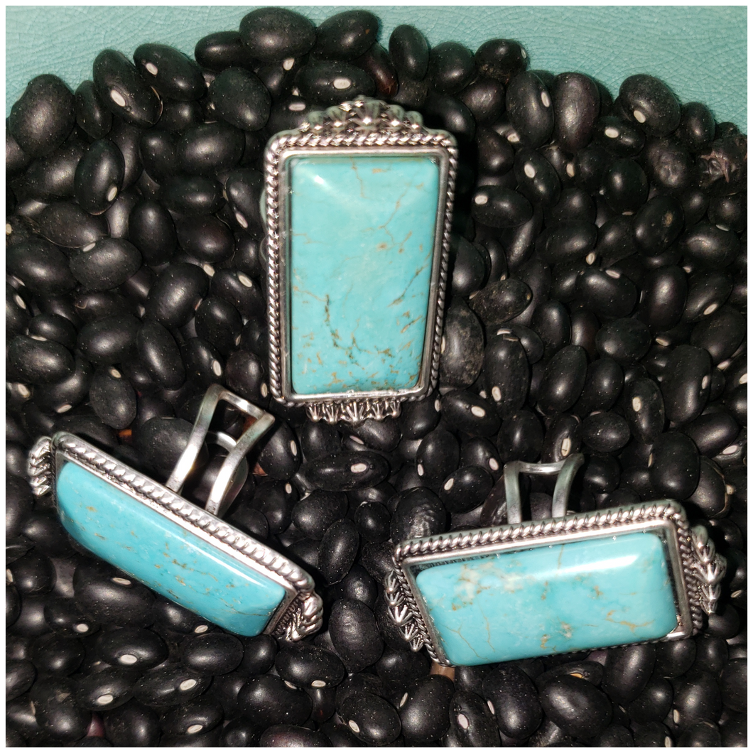 Rectangular Turquoise Ring - Borderline Hippie Boutique