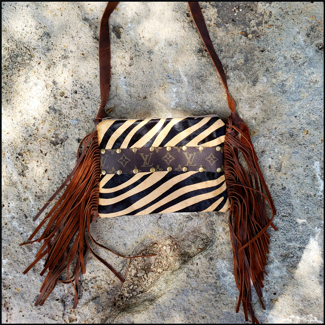 100% Authentic, Upcycled Zebra LV - Borderline Hippie Boutique