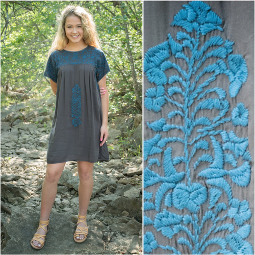 Grey Carolina Dress - Borderline Hippie Boutique