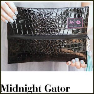 MEDIUM Midnight Gator Makeup Junkie Bag! - Borderline Hippie Boutique