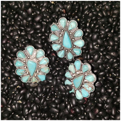 11 Stone Turquoise Ring - Borderline Hippie Boutique