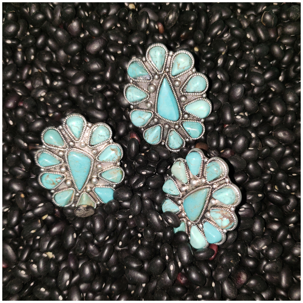 11 Stone Turquoise Ring - Borderline Hippie Boutique