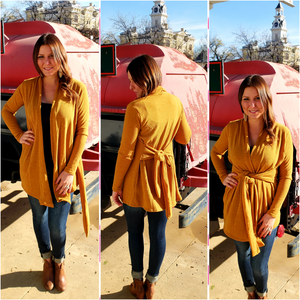 Mila Mustard Cardigan - Borderline Hippie Boutique