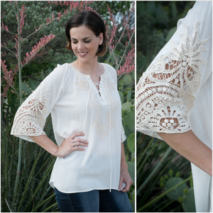 Ellie Ivory Top - Borderline Hippie Boutique