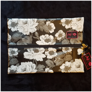 LARGE Black & White Floral MJ Bag - Borderline Hippie Boutique
