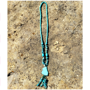 17" Turquoise Stones & Sea Beads - Borderline Hippie Boutique