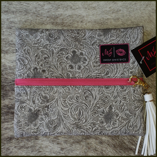 SMALL Grey Makeup Junkie Bag - Borderline Hippie Boutique