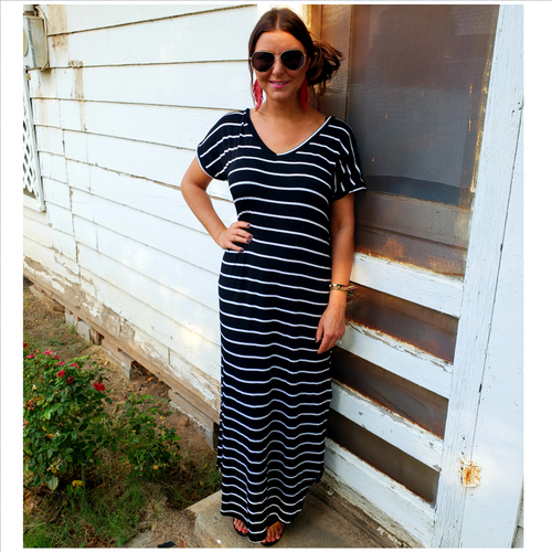 Becca Black/Ivory Stripe - Borderline Hippie Boutique