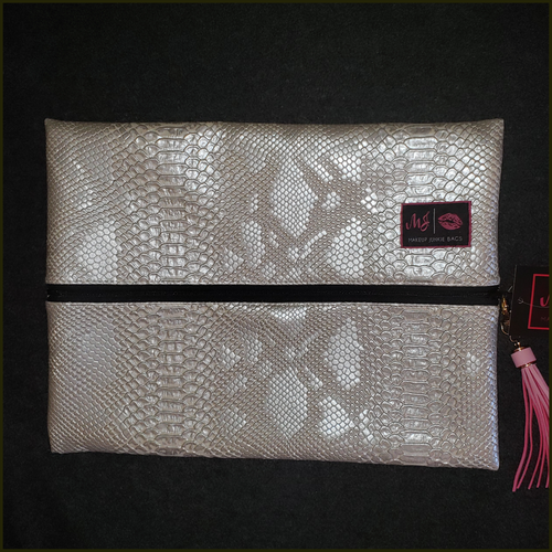 LARGE Metallic Snake Makeup junkie bag! - Borderline Hippie Boutique