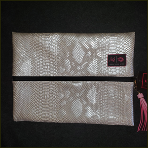 LARGE Metallic Snake Makeup junkie bag! - Borderline Hippie Boutique