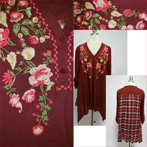 Burgundy Plaid - Borderline Hippie Boutique