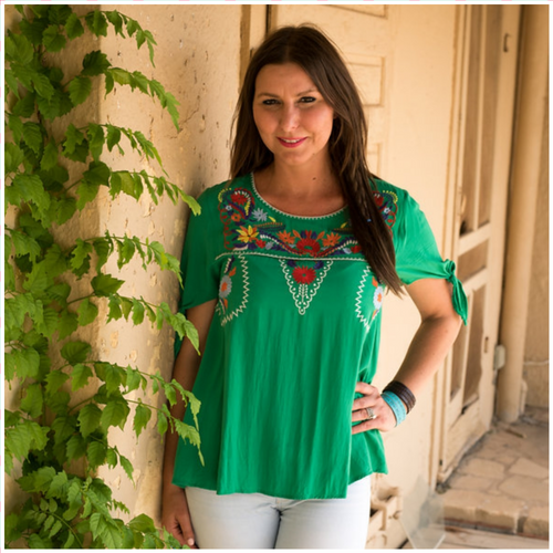 Green Maria Top - Borderline Hippie Boutique