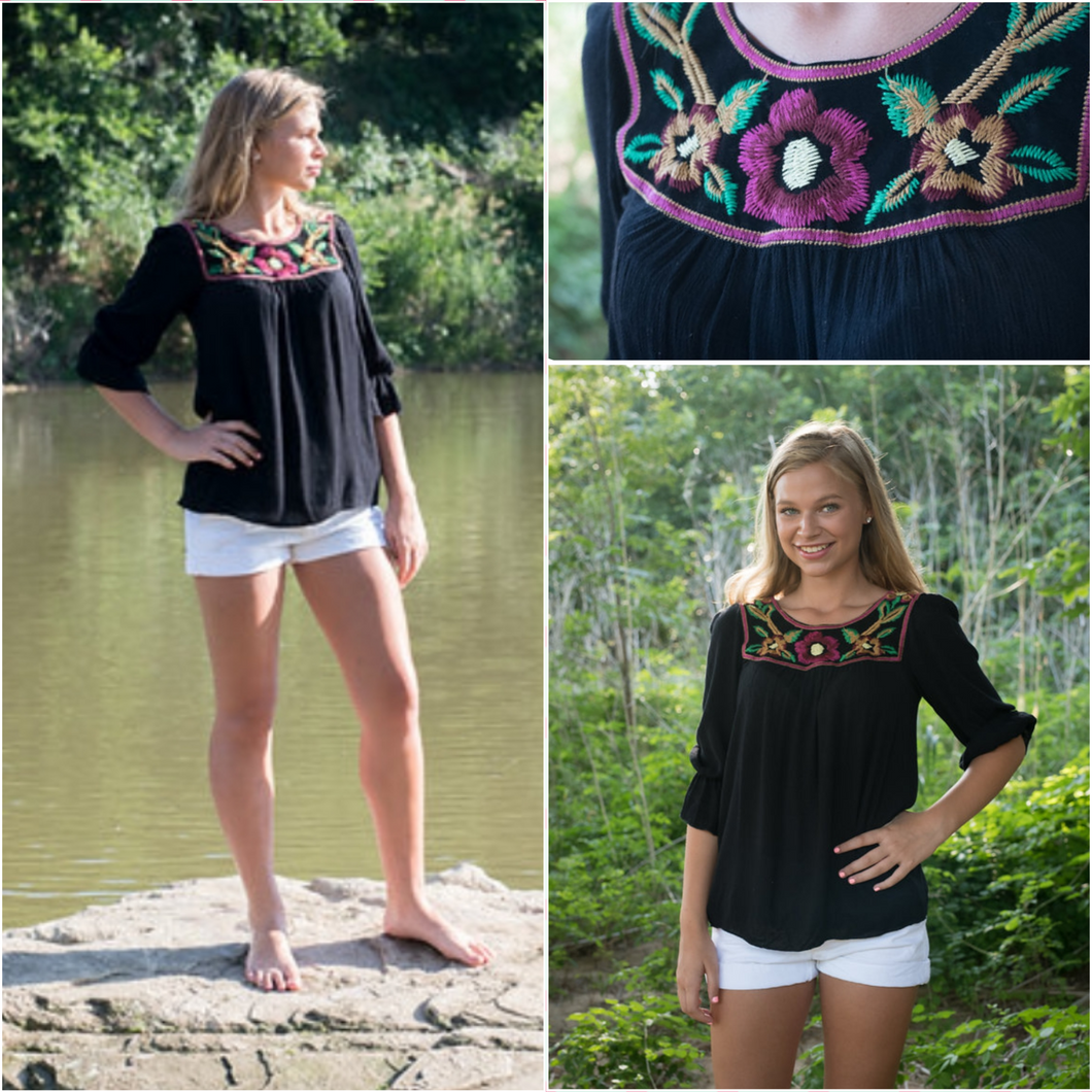 Emily Embroidery - Borderline Hippie Boutique