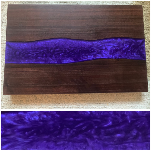 Walnut & Apoxy Purple River Cutting Board