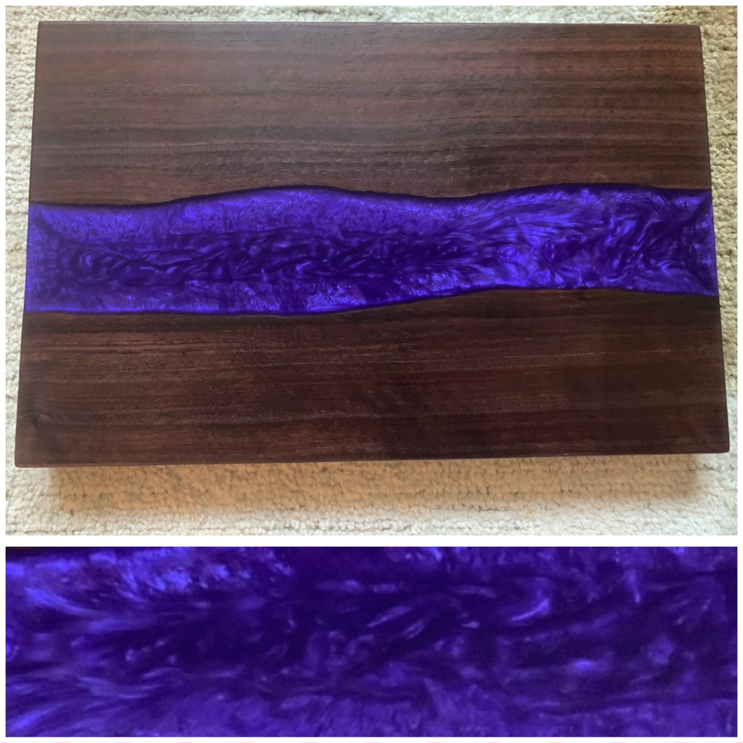 Walnut & Apoxy Purple River Cutting Board