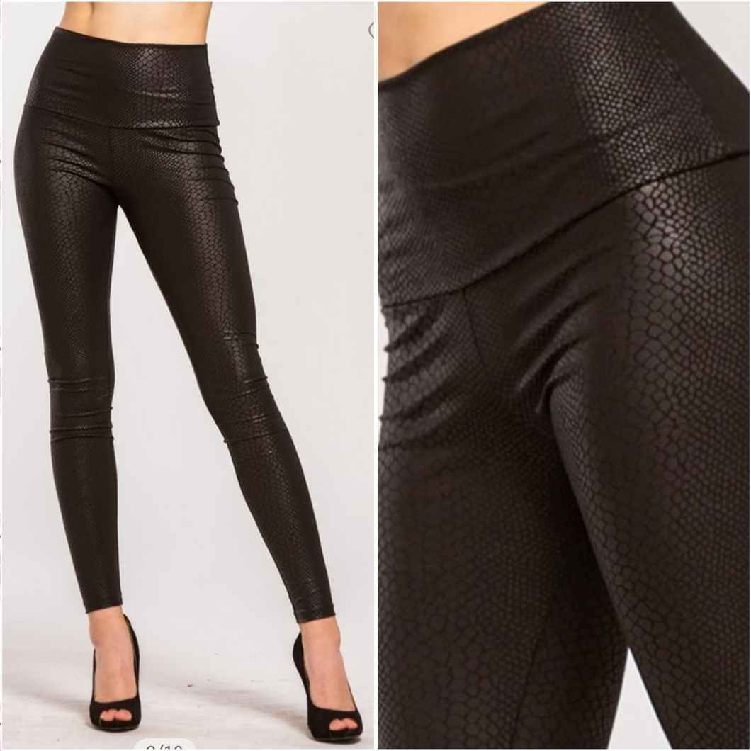 Black Embossed Snakeskin leggings!