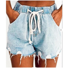 Distressed denim with draw string