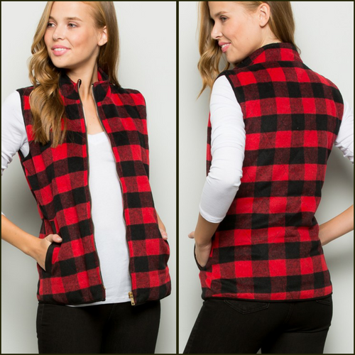 Buffalo Plaid Vest - Borderline Hippie Boutique