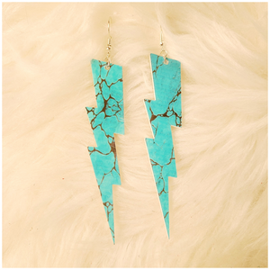 Turquoise Acrylic Lightening Bolts