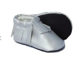 Silver Baby Moccasins & 8 Pack Market Set