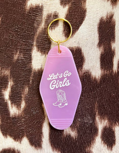 "Let's Go Girls" Vintage Hotel Keychain