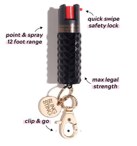 Bling Sting Pepper Spray Studded Metallic